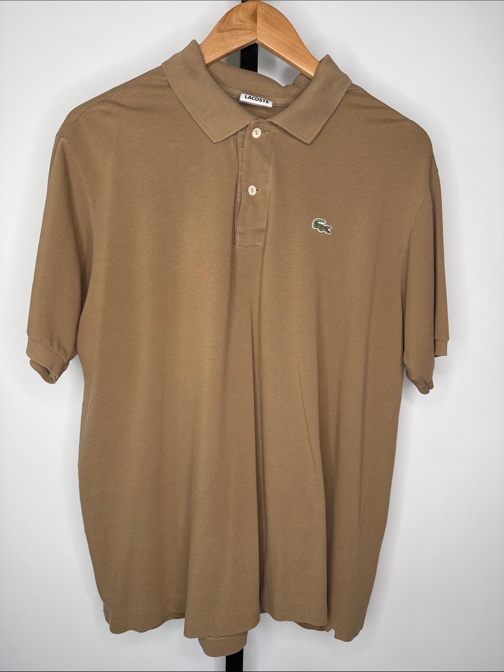 Lacoste Men's Polo — Tan with Green Crocodile